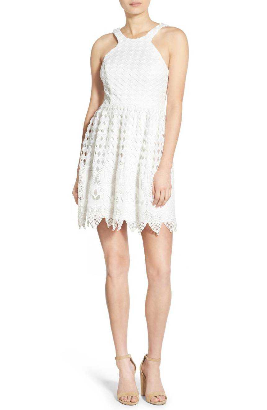 City Studios Juniors Sleeveless Lace Womens Dress