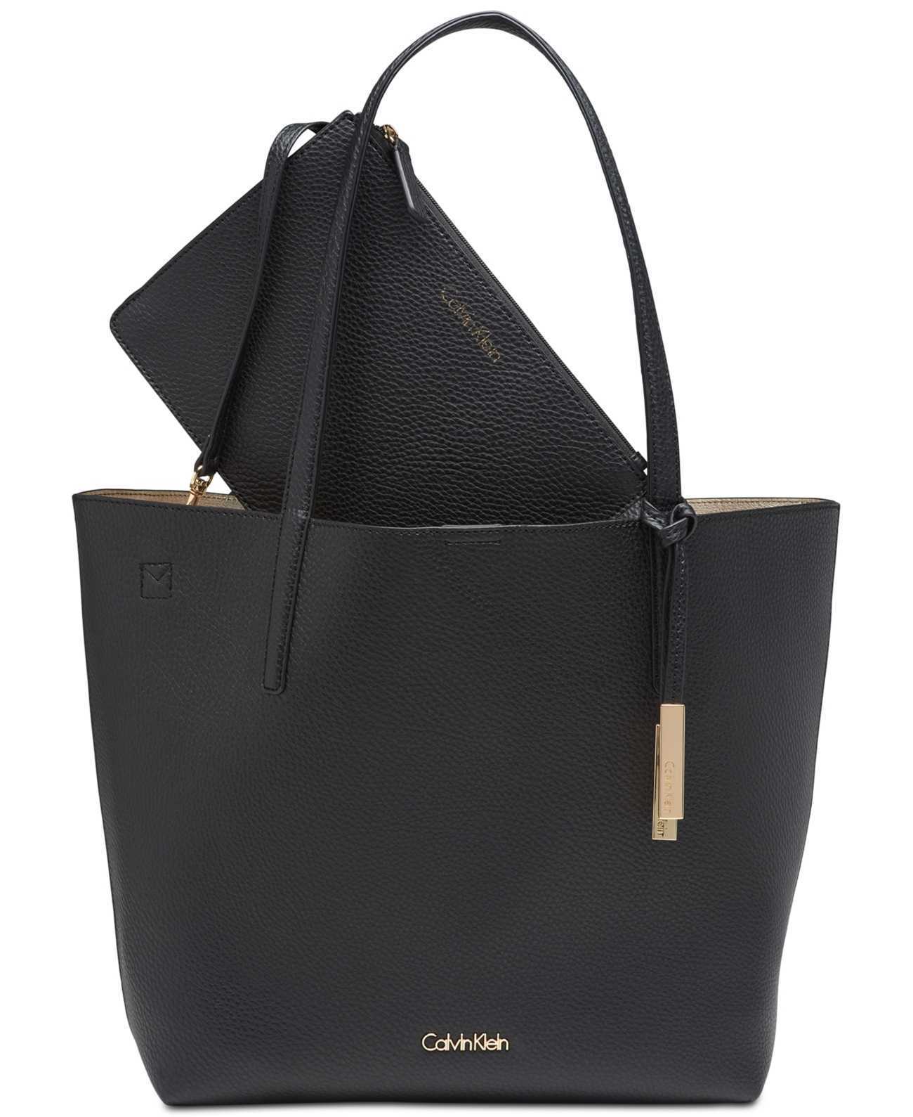 Calvin Klein Key Item Tote With Pouch (Black)