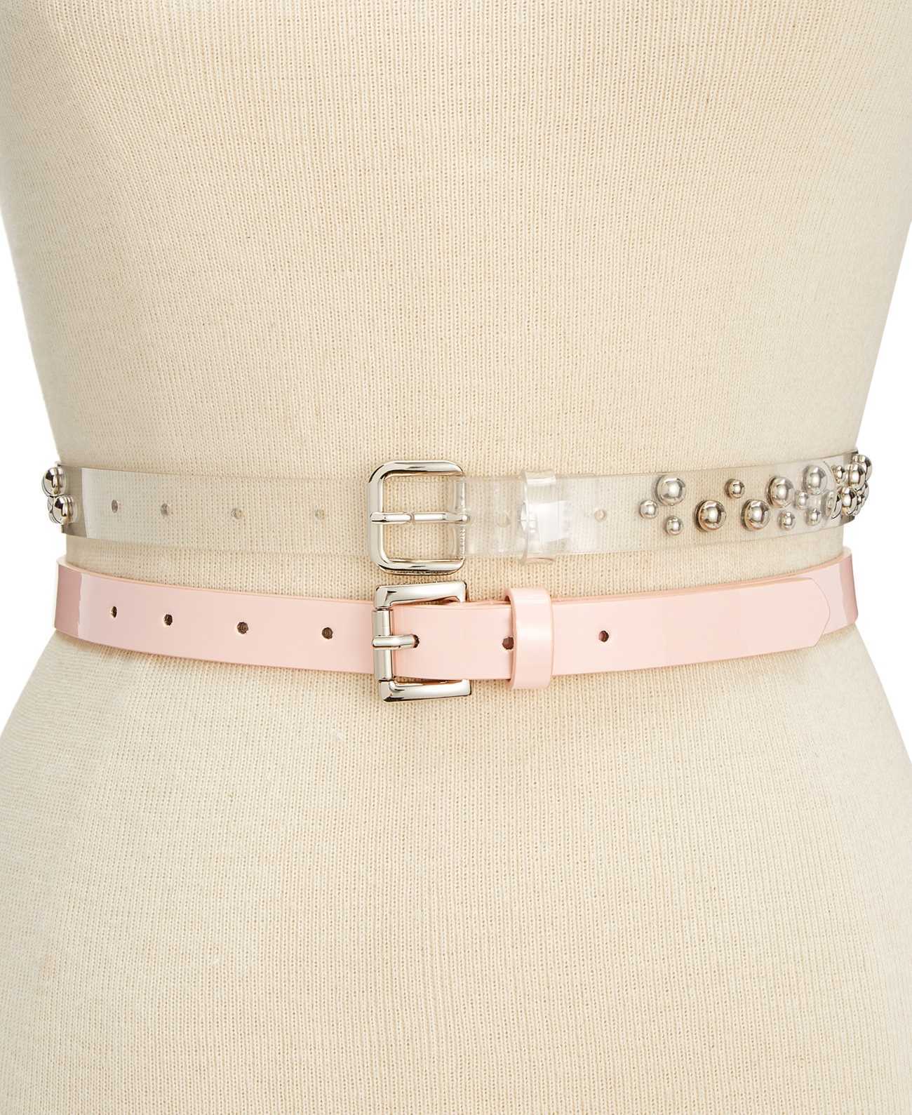 Steve Madden Women’s 2-for-1 Studded Patent Belt