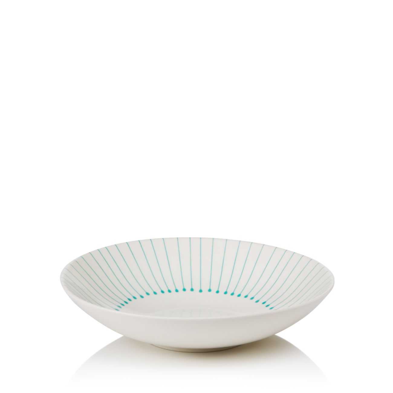 Sparrow & Wren Striped Bowl, Aqua 8,5″