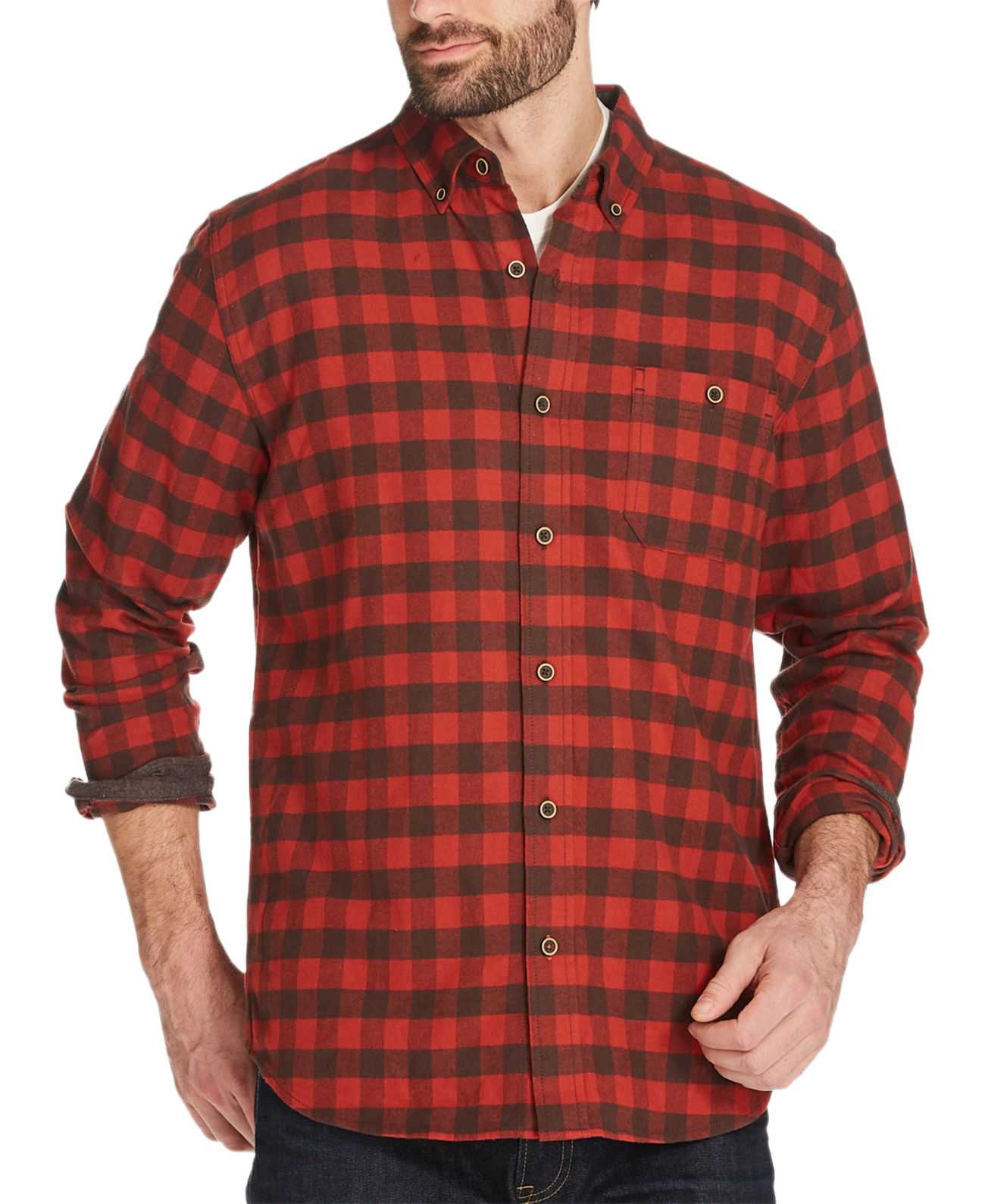 Weatherproof Vintage Men’s Plaid Brushed Flannel Shirts