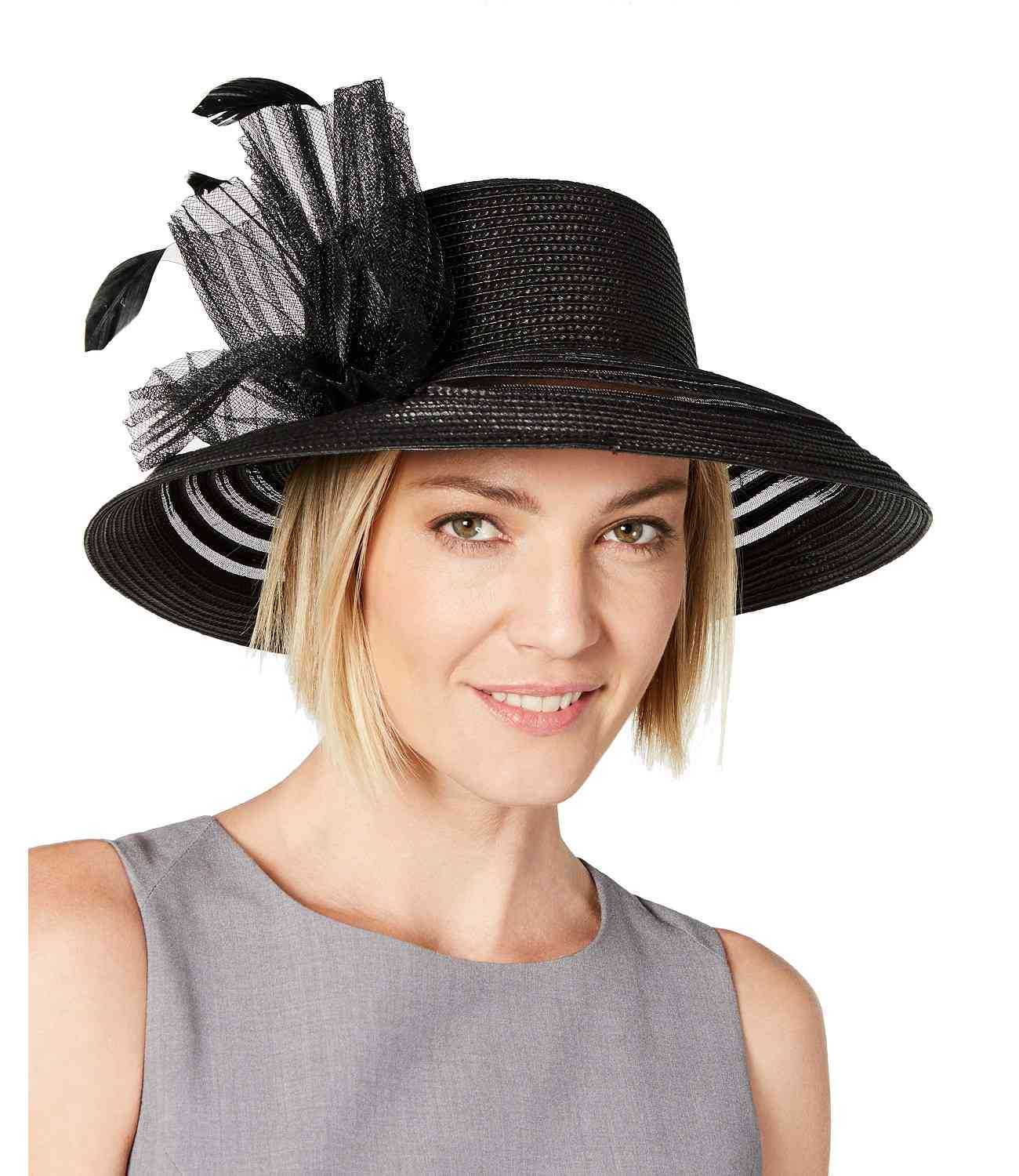 August Hat Women’s Sheer-Stripe Romantic Hats