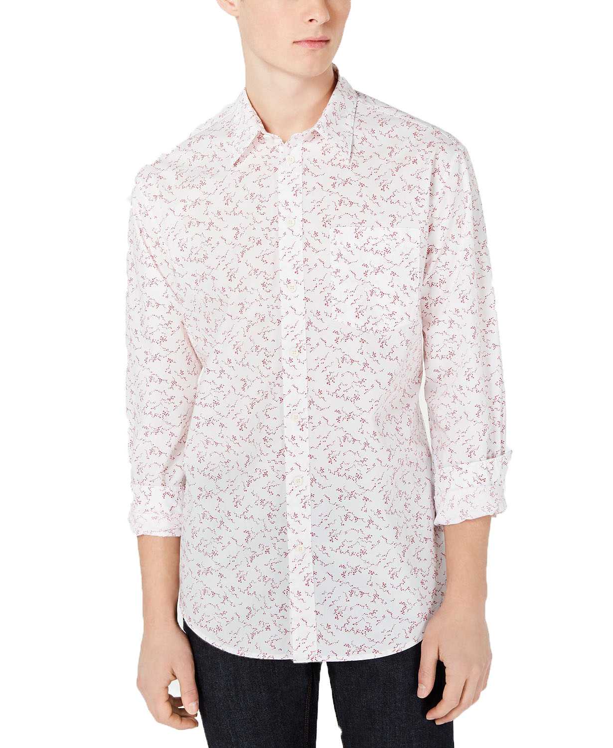 DKNY Men’s Regular-Fit Floral Ditsy-Print Shirts