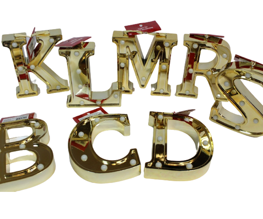 Ganz Led Light Up Marquee Initial Ornaments Letters