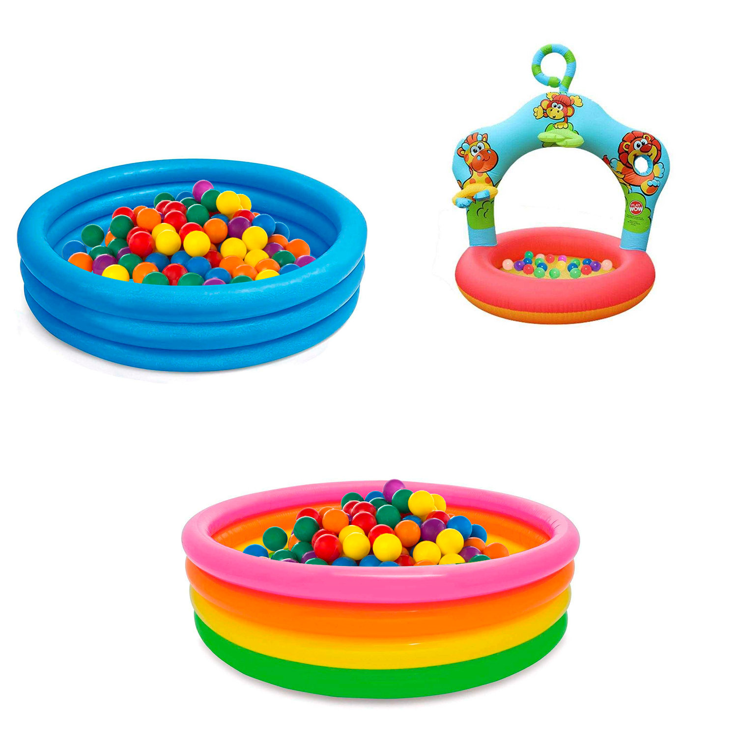 Inflatable Plastic Ball Pool for Birthday Parties at Home for Kids, Toddlers,...