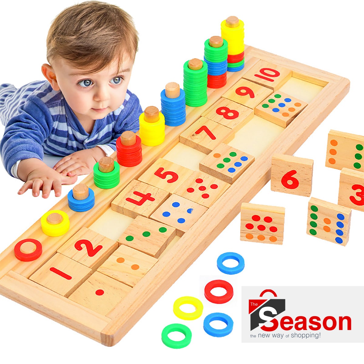 The Season Toys Wooden Montessori Math Board – Cognitive Development Educatio...