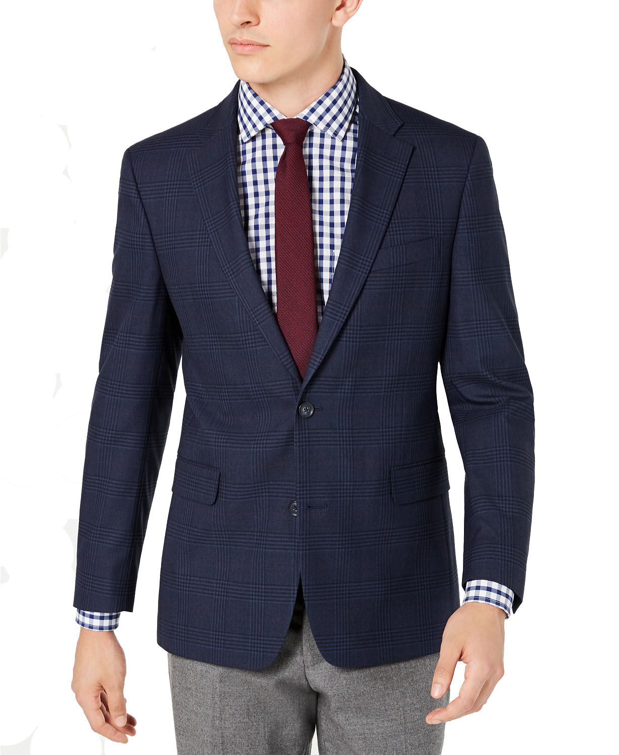 Tommy Hilfiger Men’s Modern-Fit THFlex Stretch Plaid Sport Coat