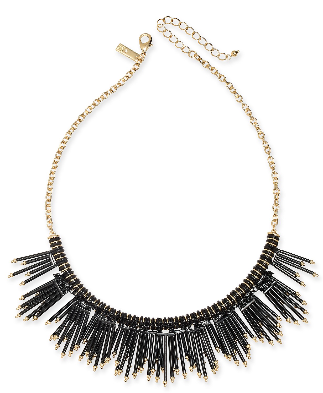 INC International Concepts Gold-Tone Beaded Fringe Statement Necklace(16+3)