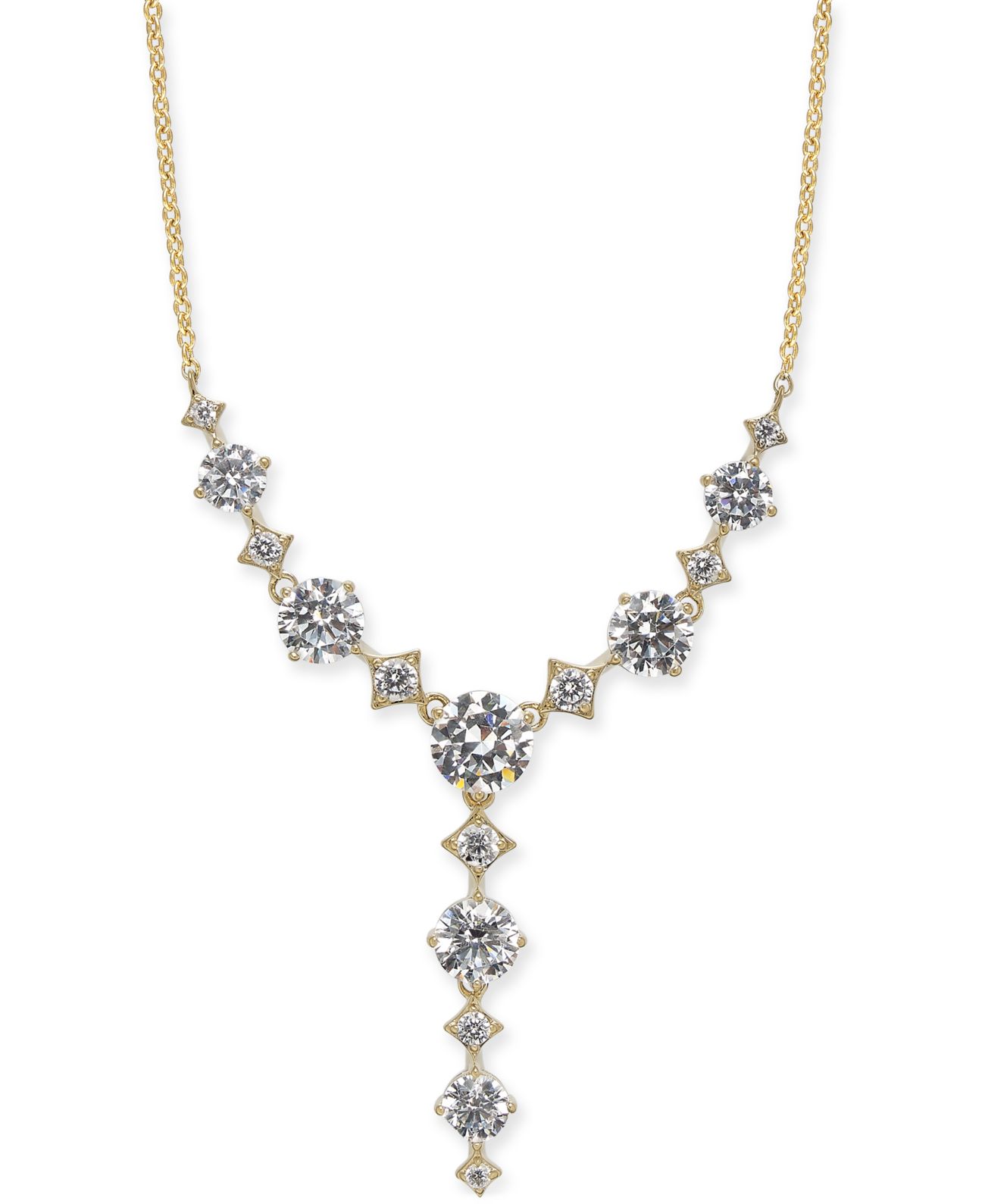 Eliot Danori Gold-Tone Cubic Zirconia Lariat Necklace