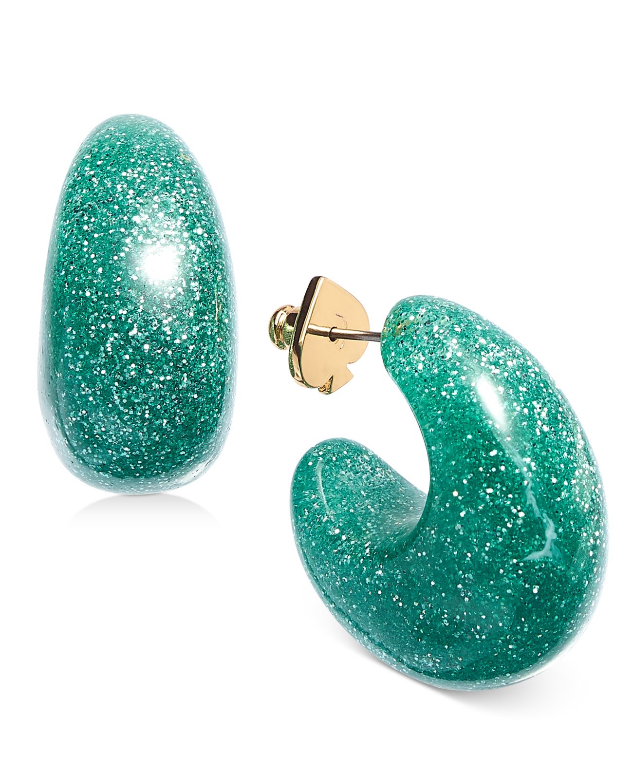 Kate Spade New York Gold-Tone or Silver-Tone Glitter Small Hoop Earrings