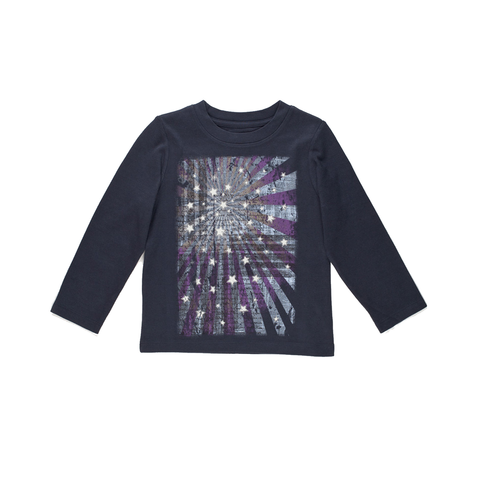 Kidsy Boys Vintage Stars Graphic Printed Peruvian Cotton T-shirt – Long Sleev...