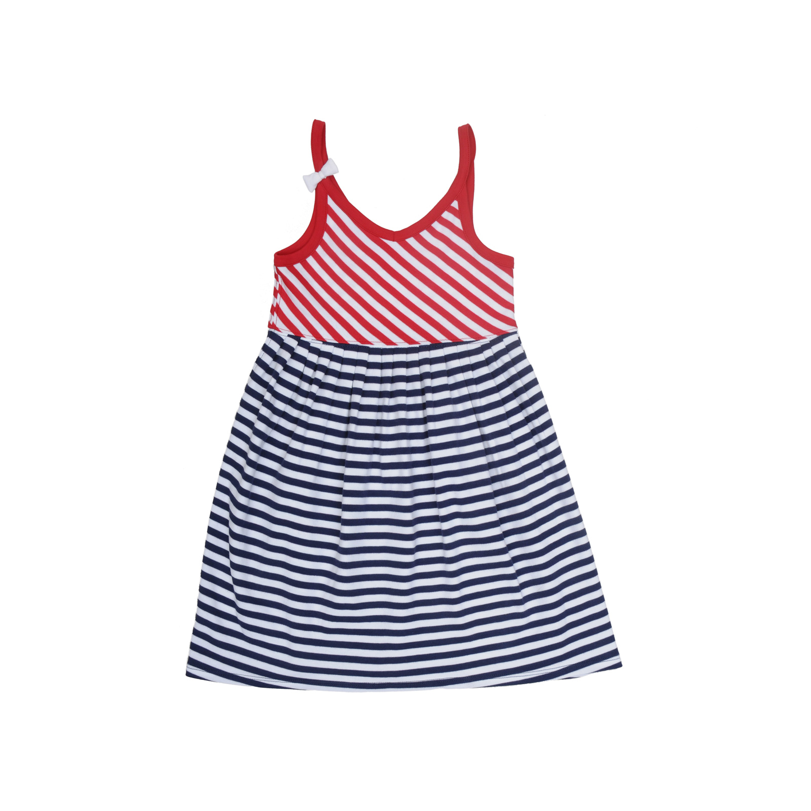 Kidsy Toddler Baby Girls Nautical Striped Peruvian Cotton Dress – Strappy, Lo...