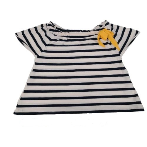 Kidsy Girls Ruched Drawstring Boat Neck Nautical Striped Peruvian Cotton Shor...