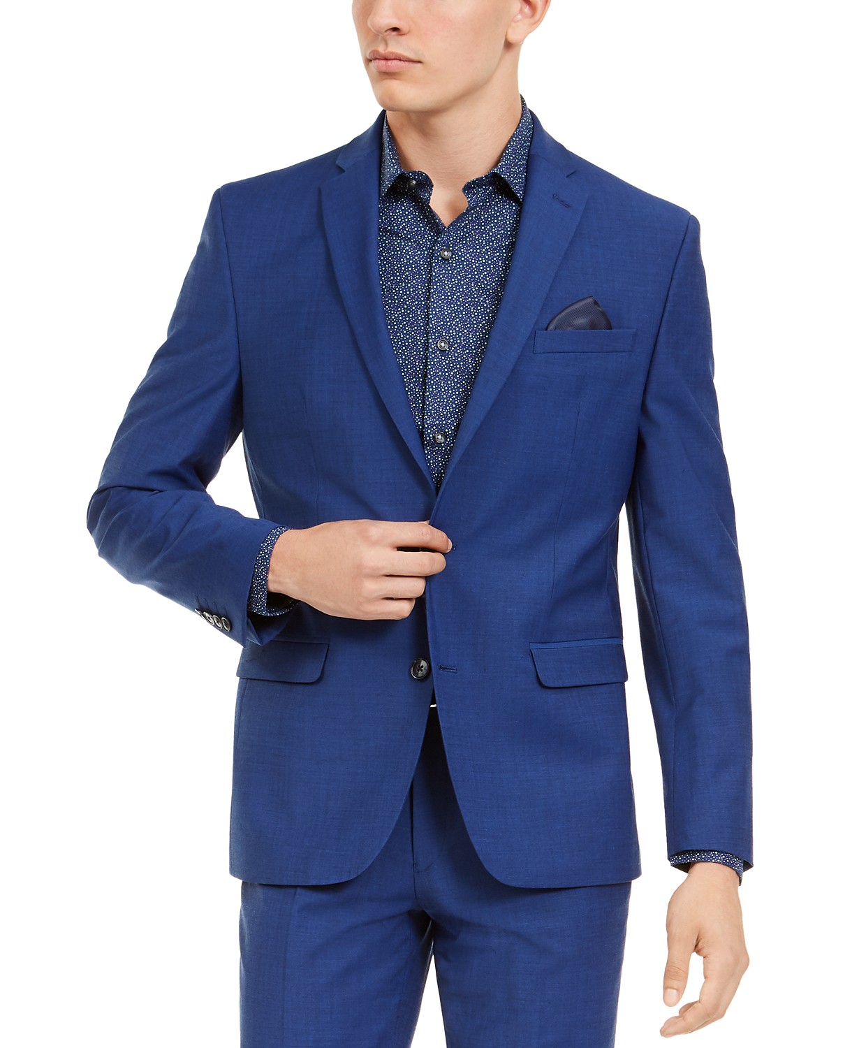 BAR III Mens Navy Blazer Jacket, 38L