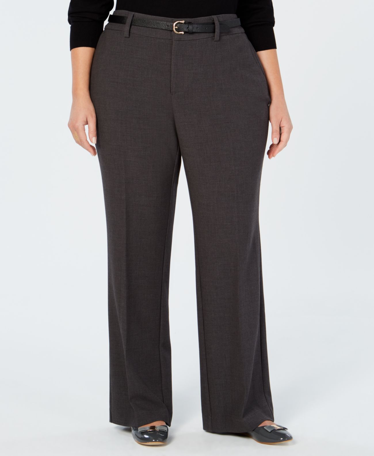 Charter Club Plus Size Tummy Control Trouser Pants, 20W, Dark Gray