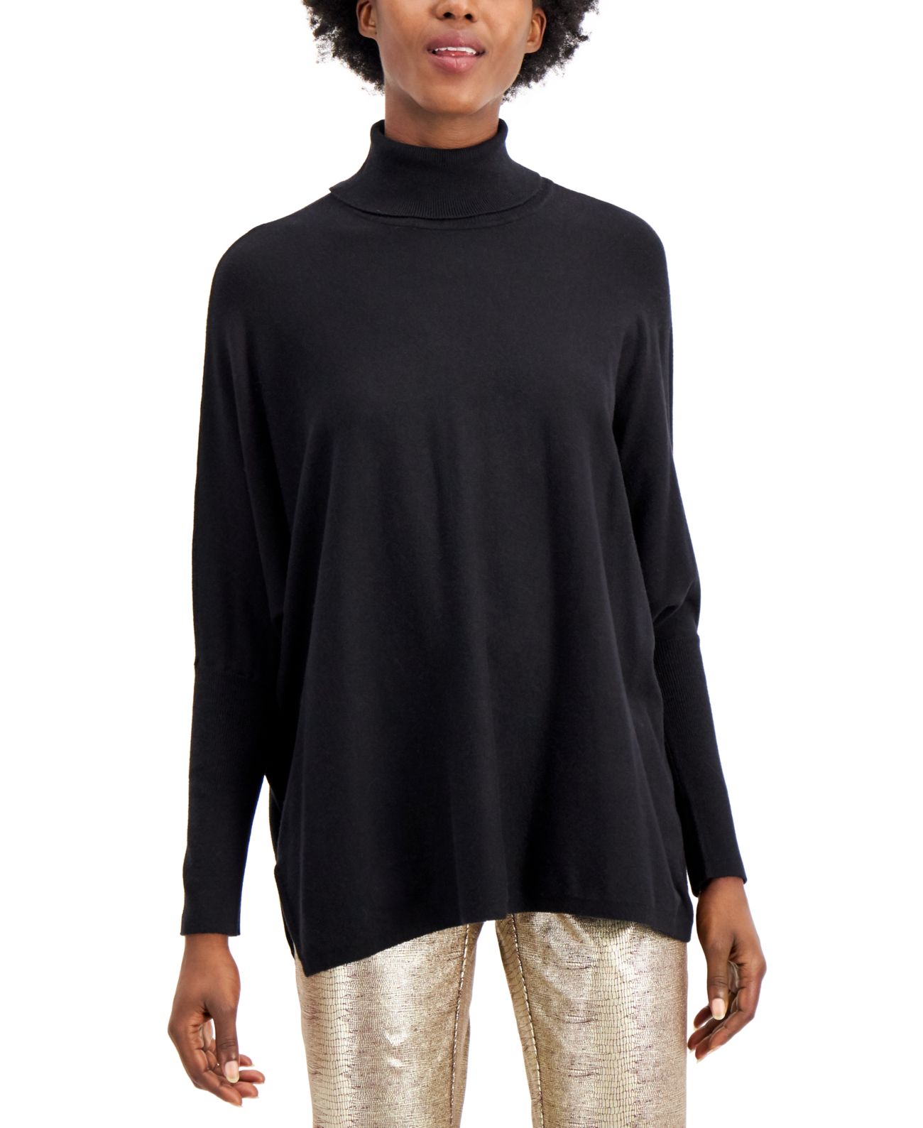 Alfani Drop-Shoulder Turtleneck Sweater