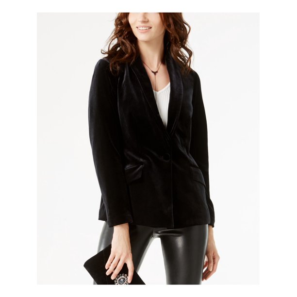 INC International Concepts INC Velvet Blazer One Button Lapels Slim Fit Casua...