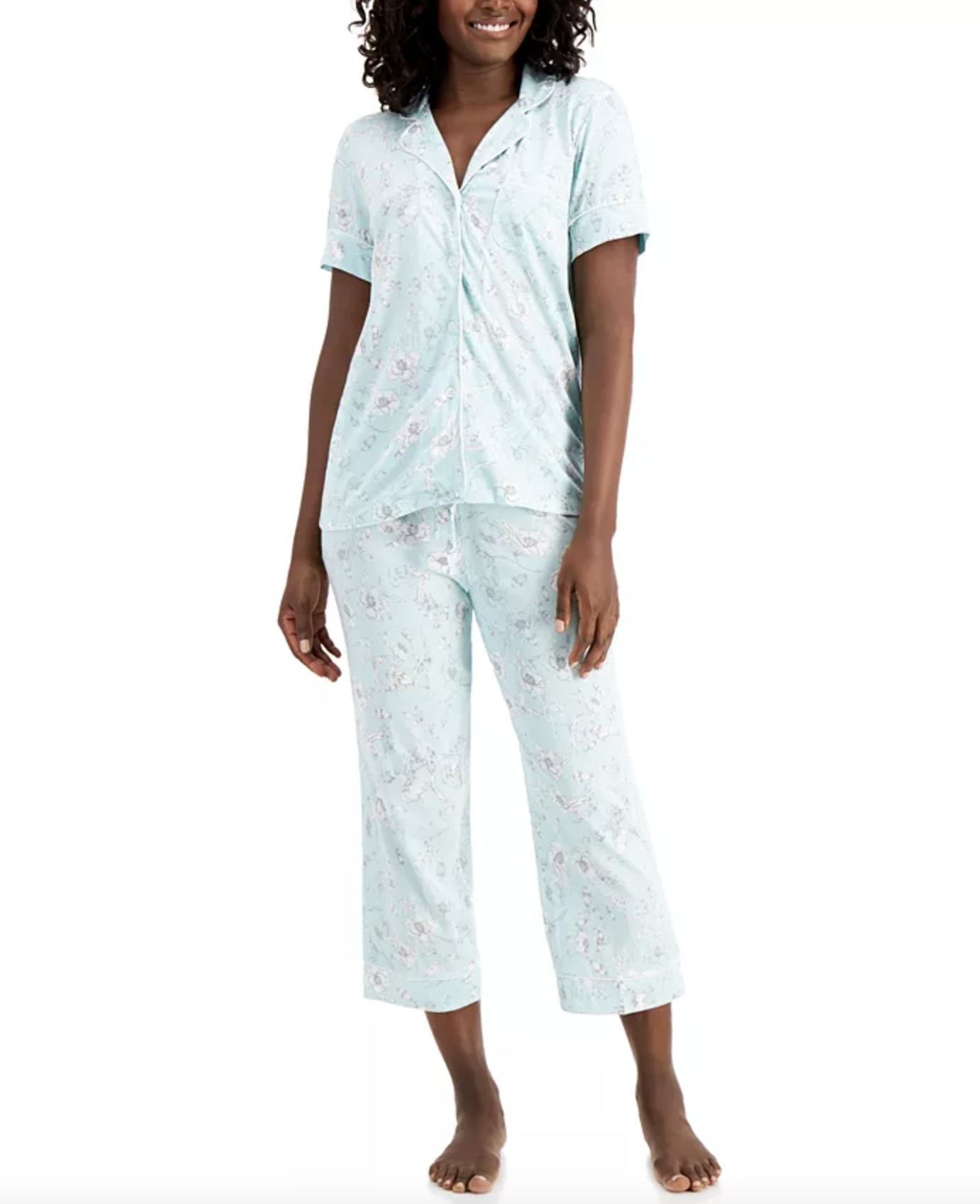 Charter Club Printed Capri Pants Pajama Set