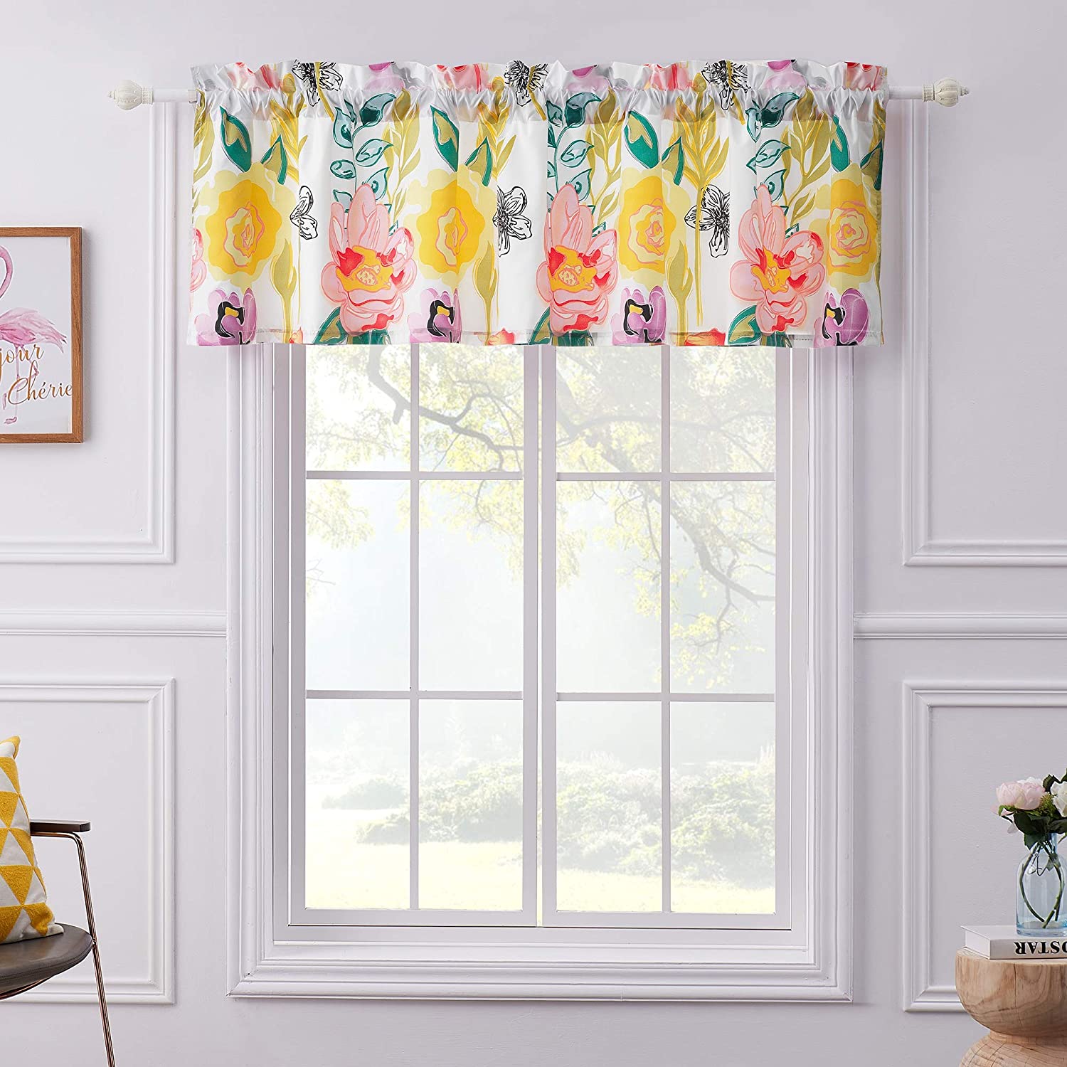Greenland Home Fashions Watercolor Dream Window Valance (Multi, 52×36)