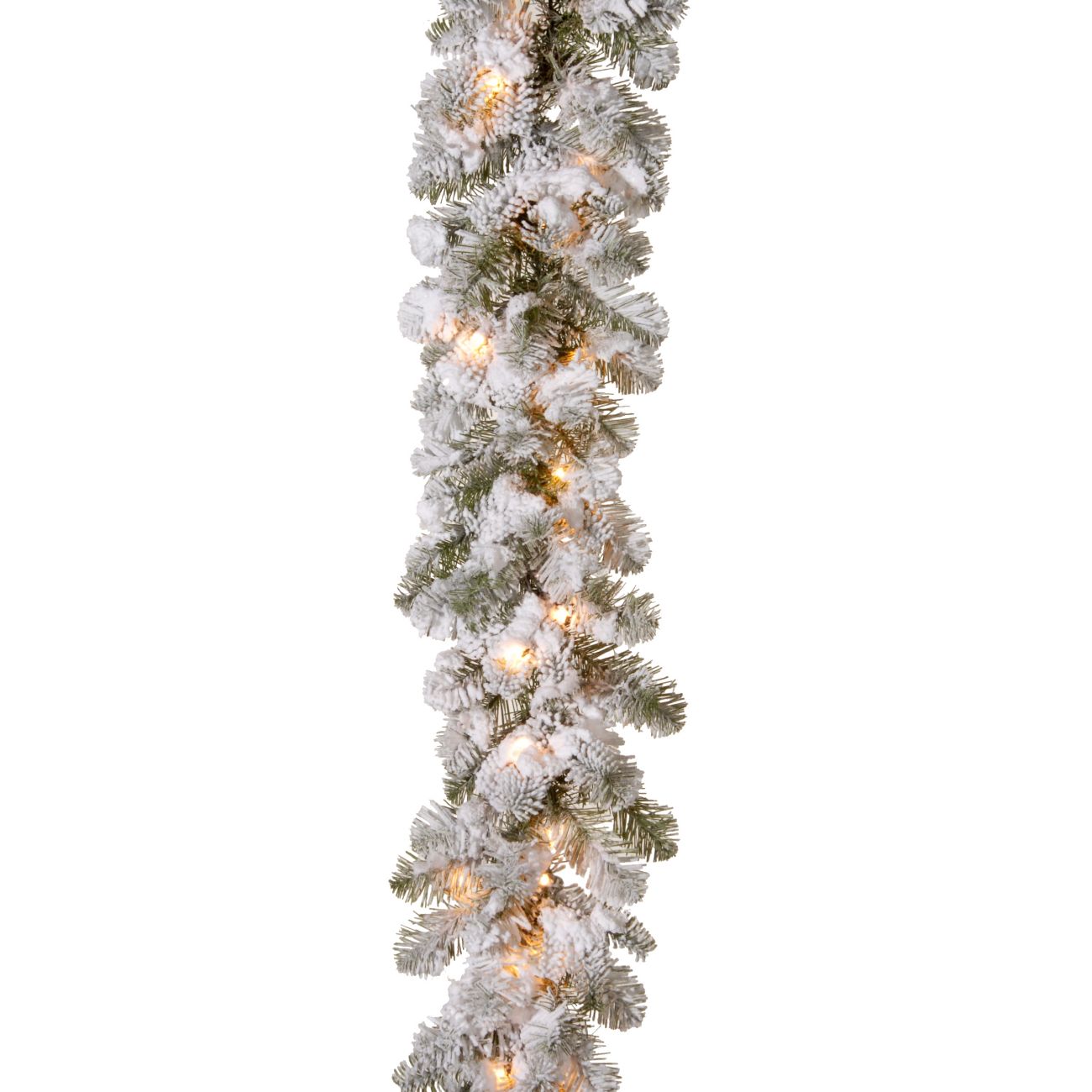 National Tree 9 ft Snowy Camden Garland with Clear Lights