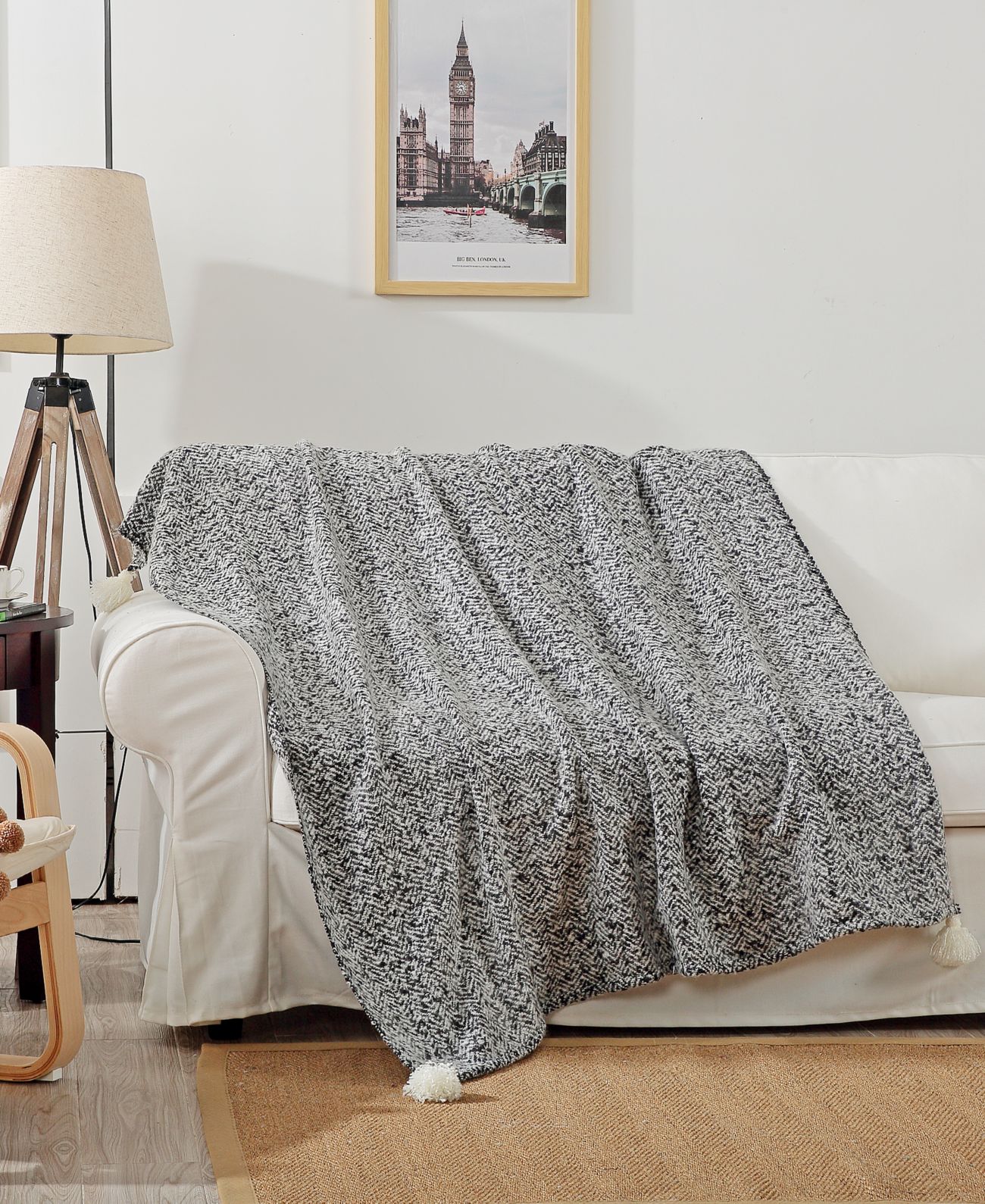 Small World Home Reese 50″ x 60″ Woven Throw Blanket