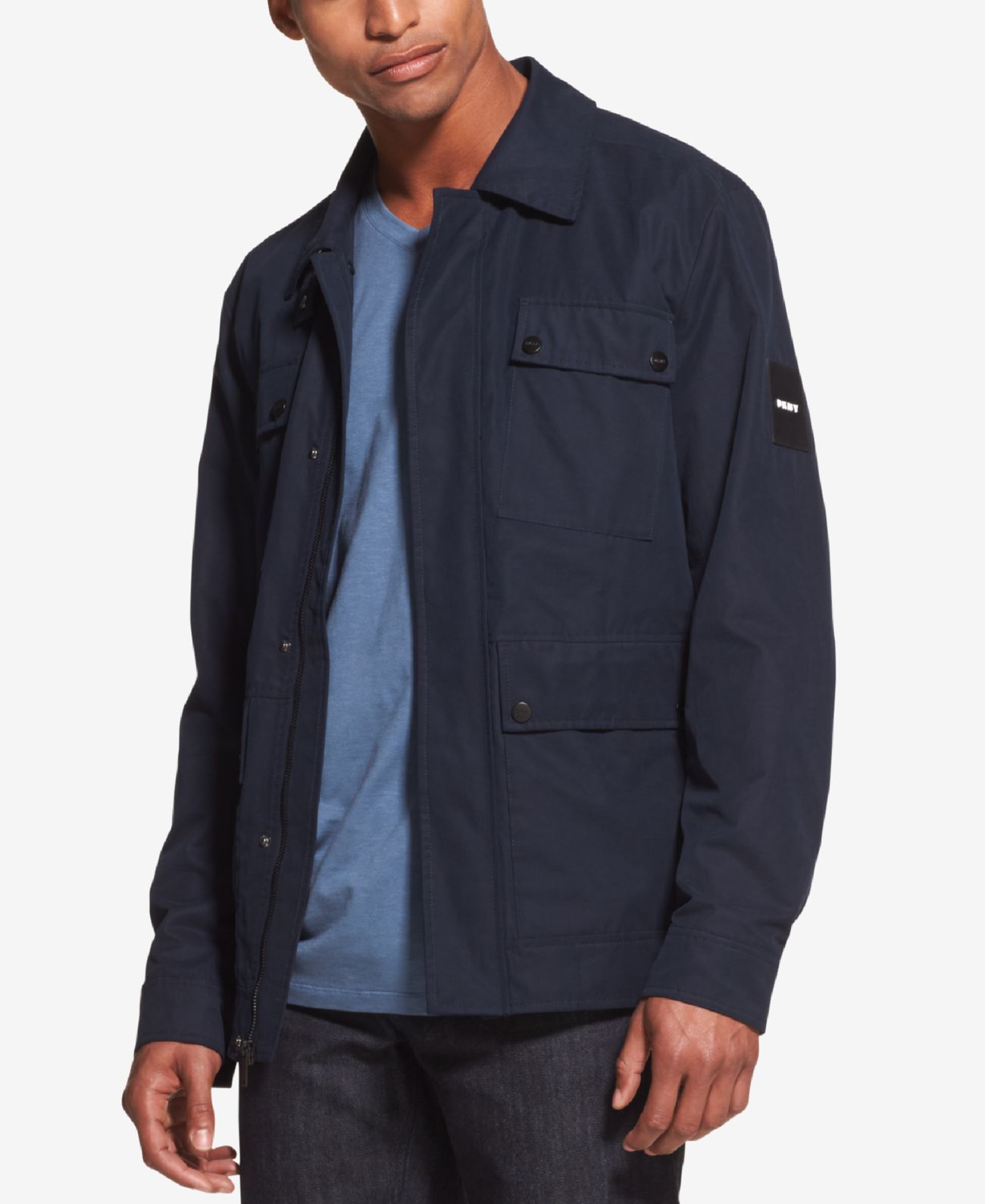 Dkny Men’s Classic-Fit Utility Jacket, Navy, Small