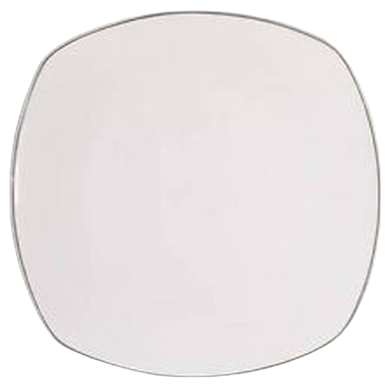 American Atelier Alyssa Gold Rimmed Bone China 11” Square Dinner Plate, White...