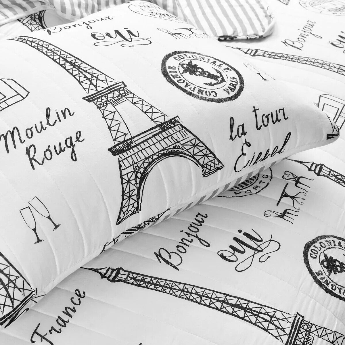 Lush Decor Paris Bonjour 3 Piece Quilt Sets