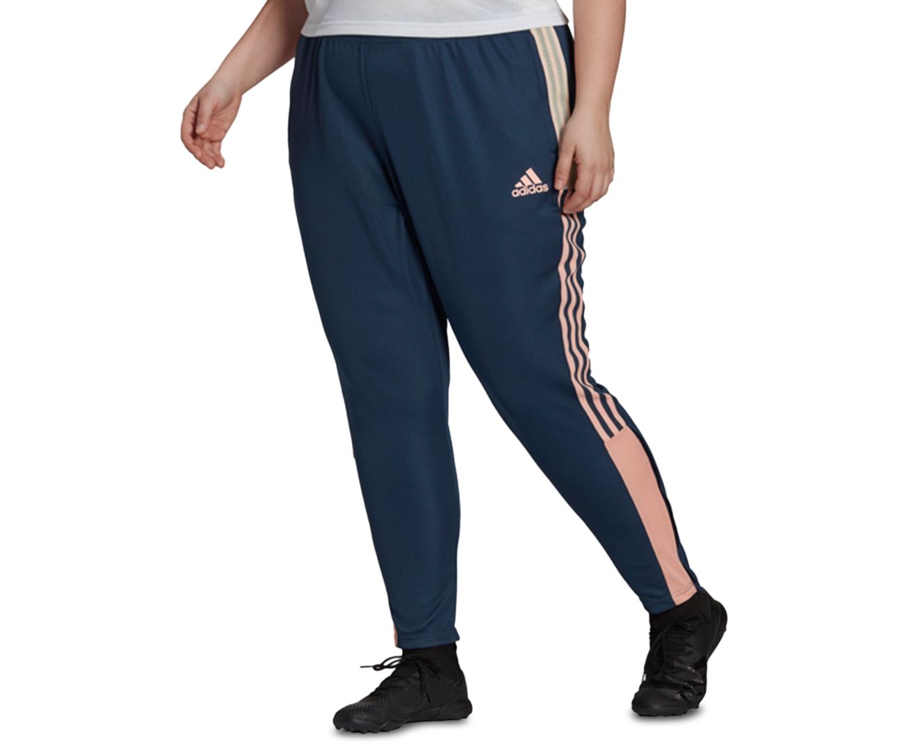Adidas Womens Tiro 21 Track Pants, Navy/Pink, 4X