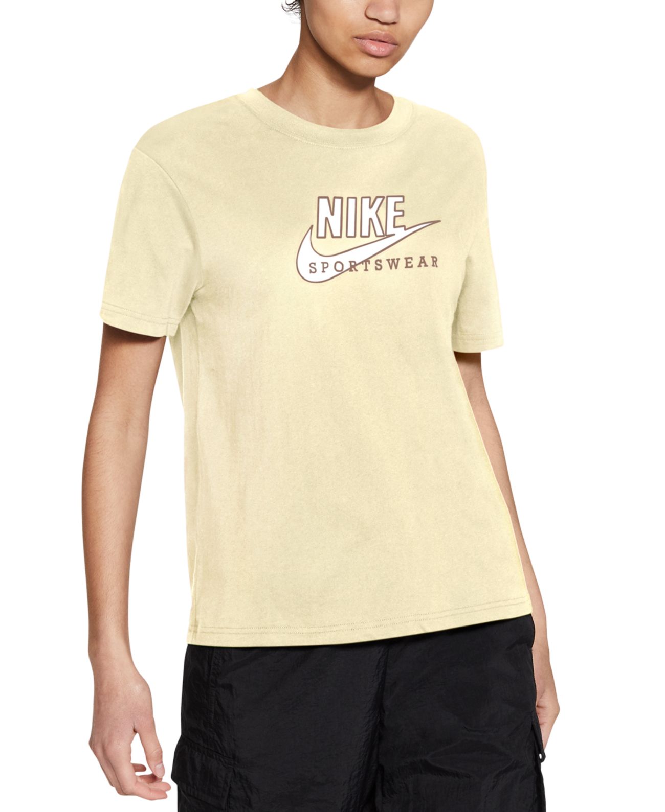 Nike Women’s Sportswear Cotton Heritage T-Shirt, Yellow, Large