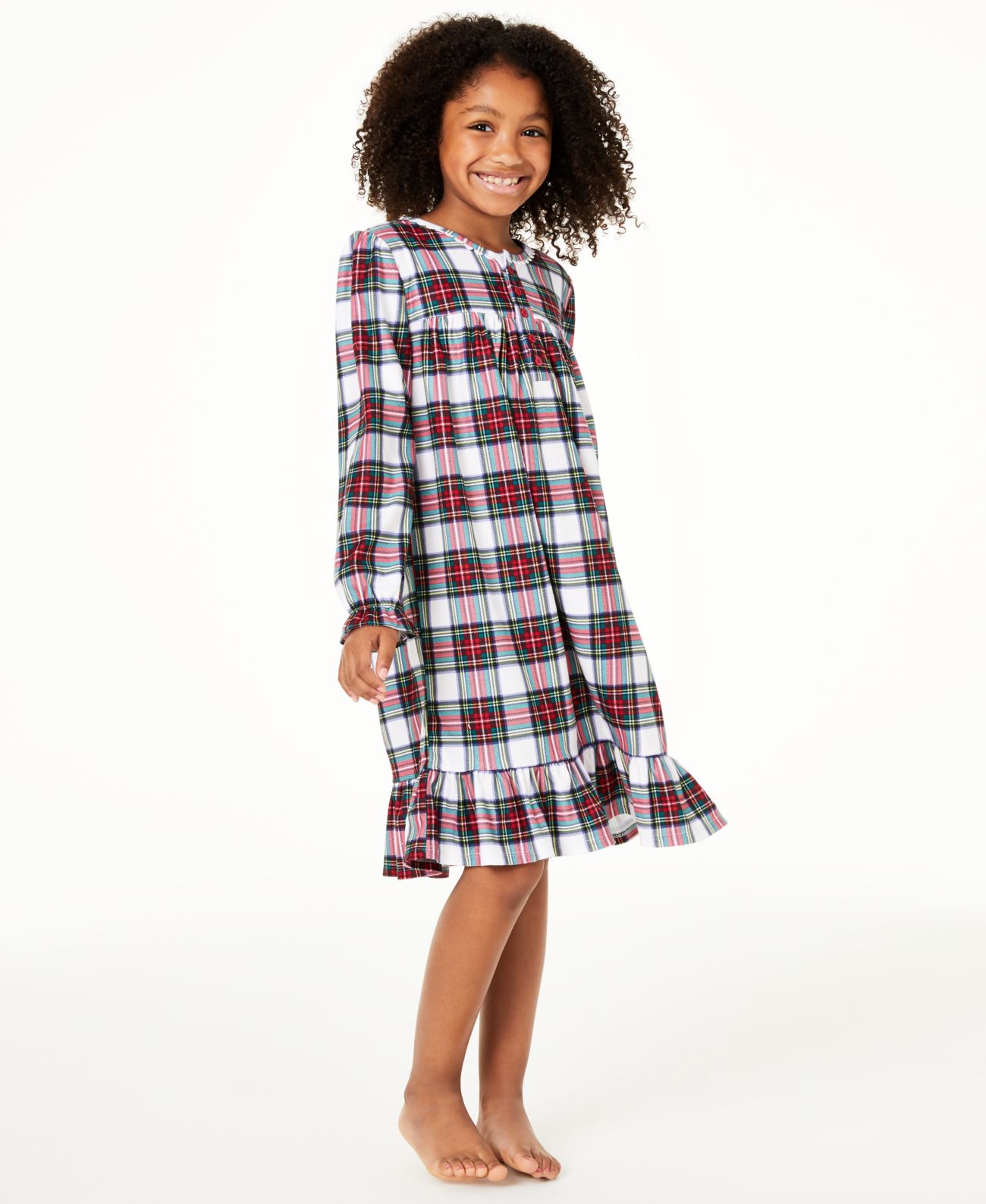 Family Pajamas Little & Big Kids Girls Matching Stewart Plaid Nightgowns