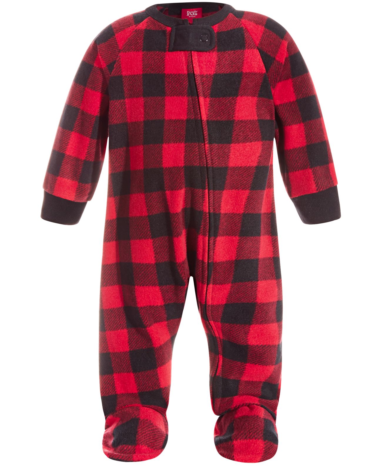 Family Pajamas Baby Matching Red Check Printed Footed Pajamas