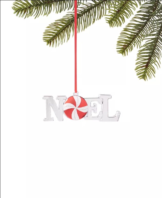 Holiday Lane Peppermint Twist “Noel” Ornament