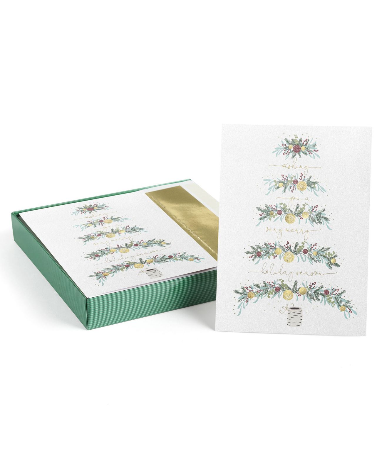 Masterpiece Studios Pine Bough Tree Holiday Set of 18 Boxed Cards