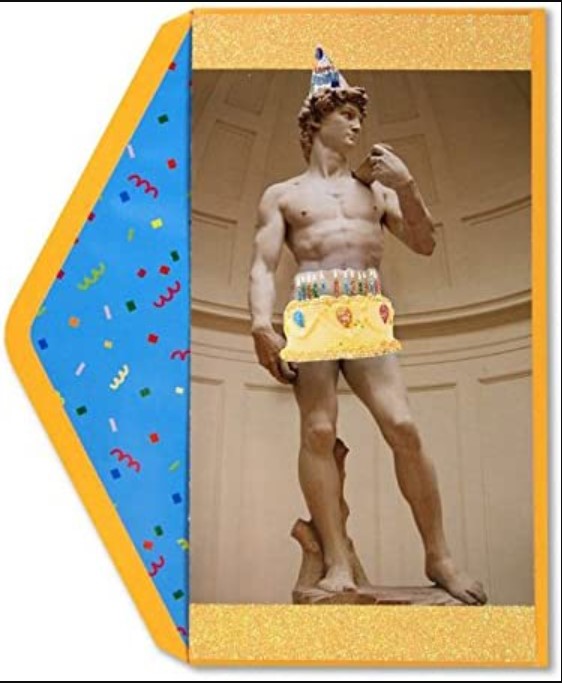 Papyrus Birthday Greeting Cards; Ice Cream Cone, High Heel, David Sculpture