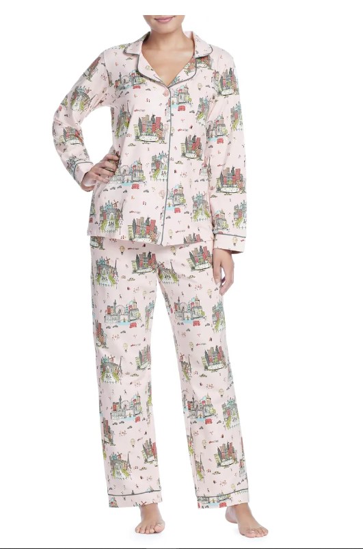 Women’s Bedhead Classic Print Pajamas, Size X-Small – White