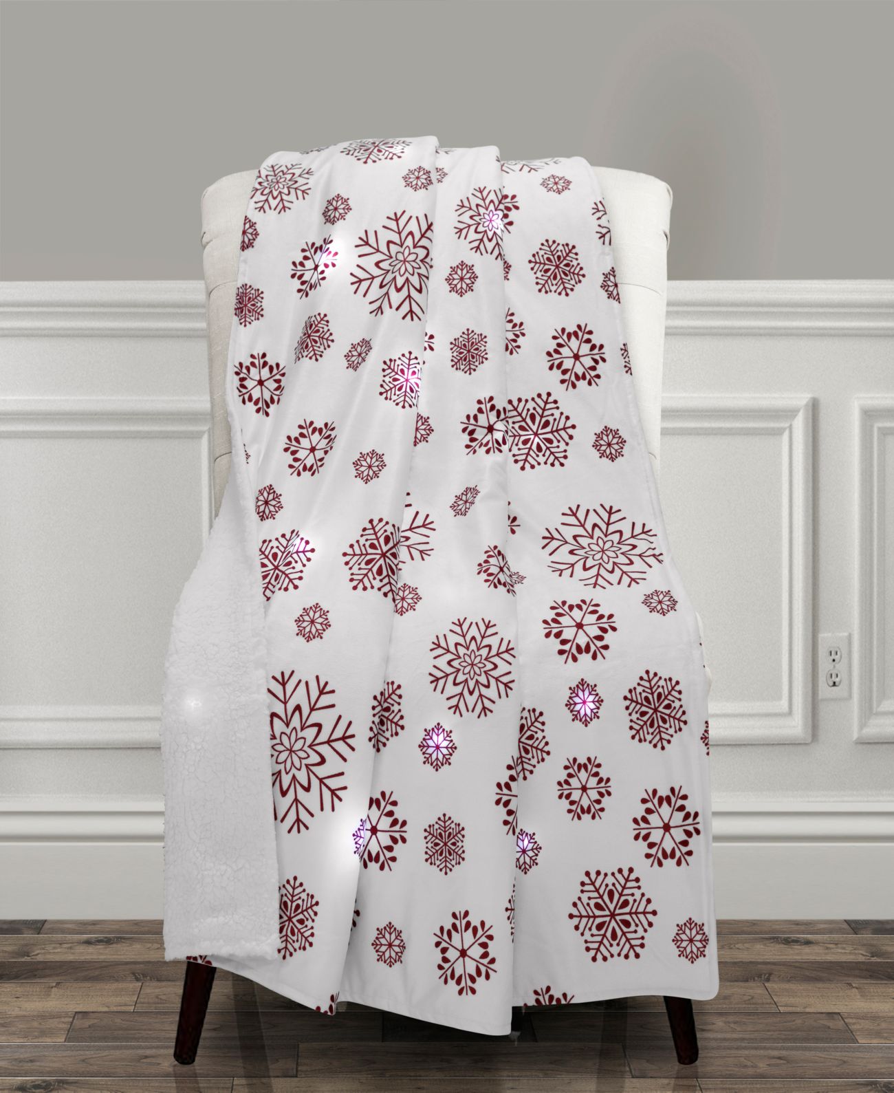 The Mountain Home Collection Led Holiday 50 X 60 Throw, Snowflake