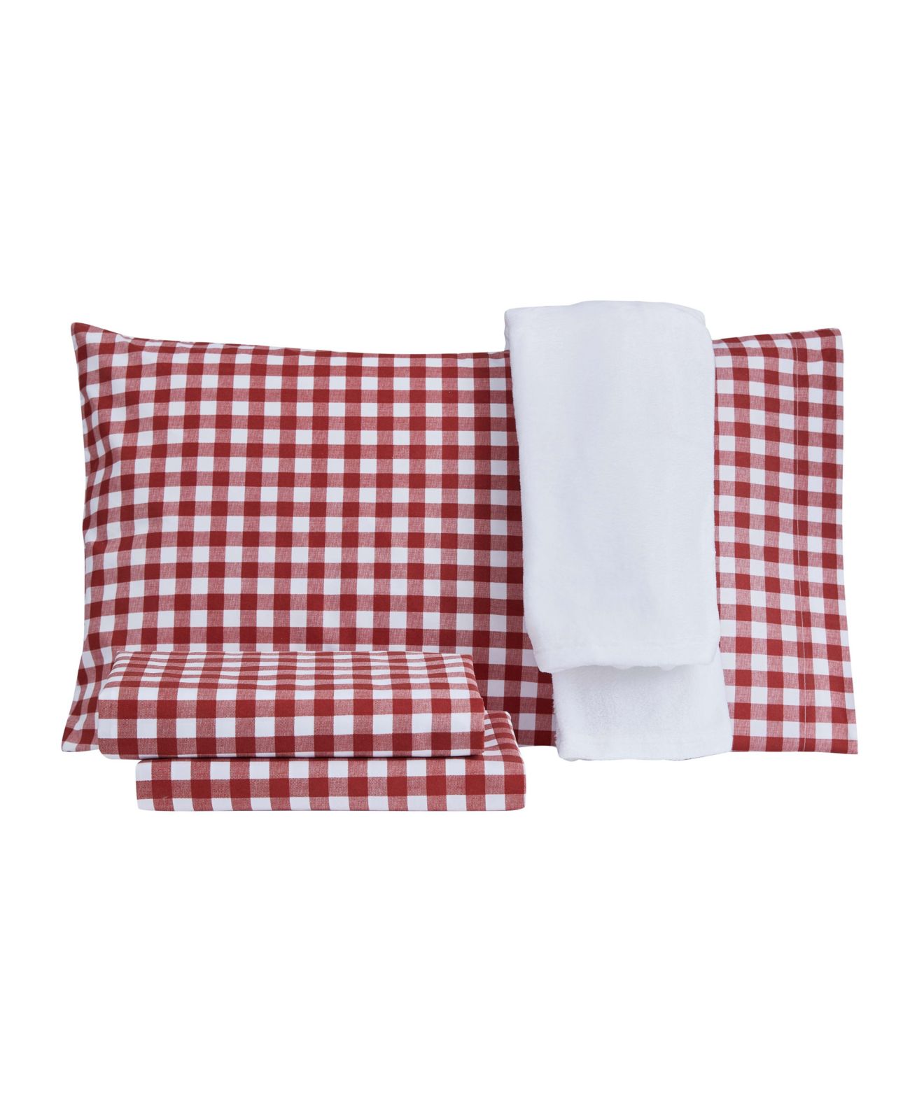Holiday Microfiber 3 Pc Twin Sheet Set with Throw Bedding, Red, Twin