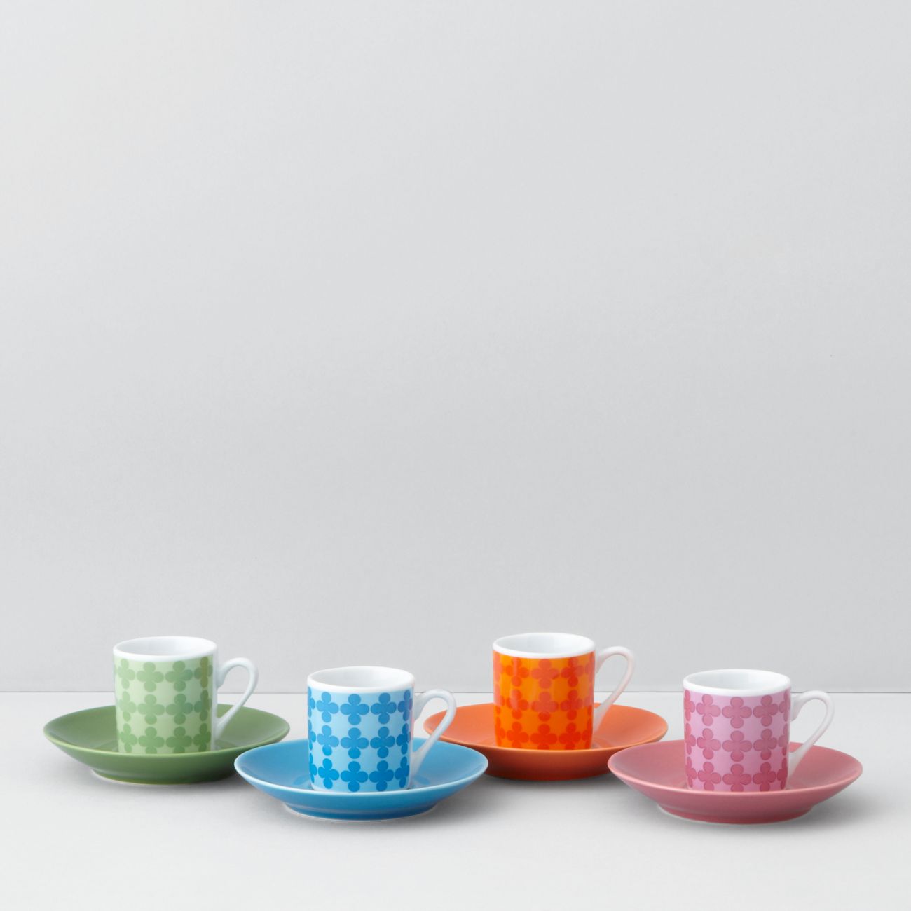 Bia Cordon Bleu Museo Mundo Diamond Demi Cup & Saucer, Set of 4, Multicolor