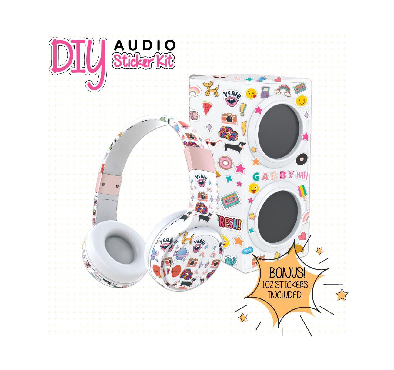 Gabba Goods Diy Patch Kit With Headphones, A Bluetooth Speaker, And A Sticker...