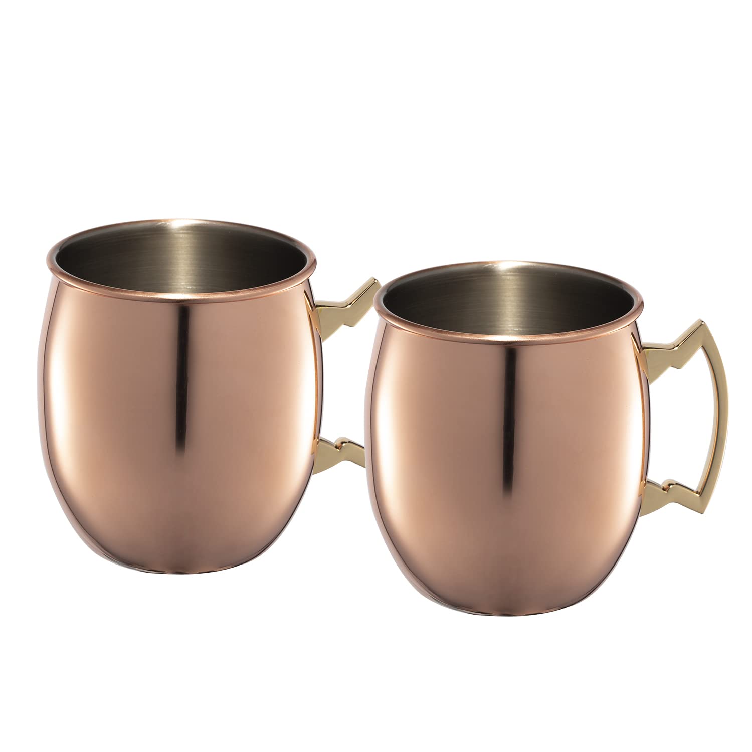 Thirstystone by Cambridge 20 oz Solid Copper Moscow Mule Mugs – Set of 2, Rus...