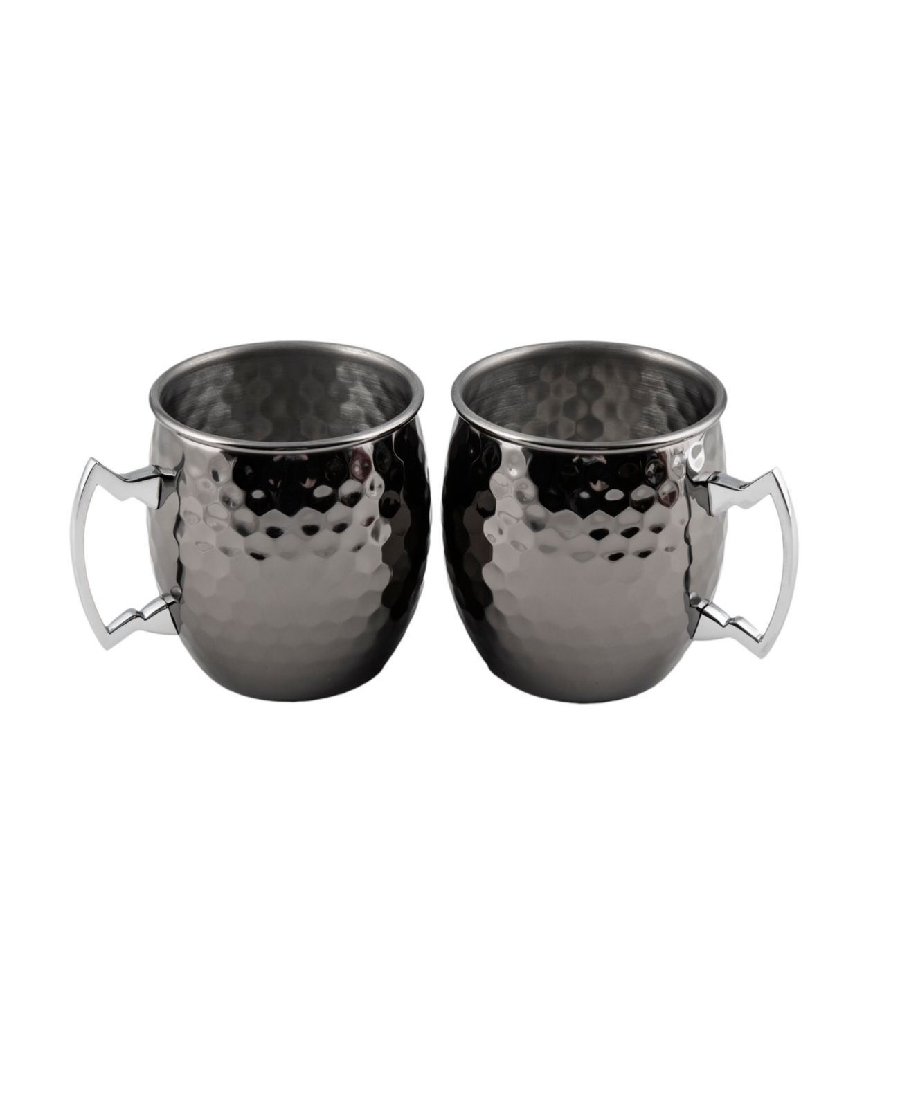 Thirstystone By Cambridge Faceted 20 Oz Moscow Mule Mugs, Set of 2, Black