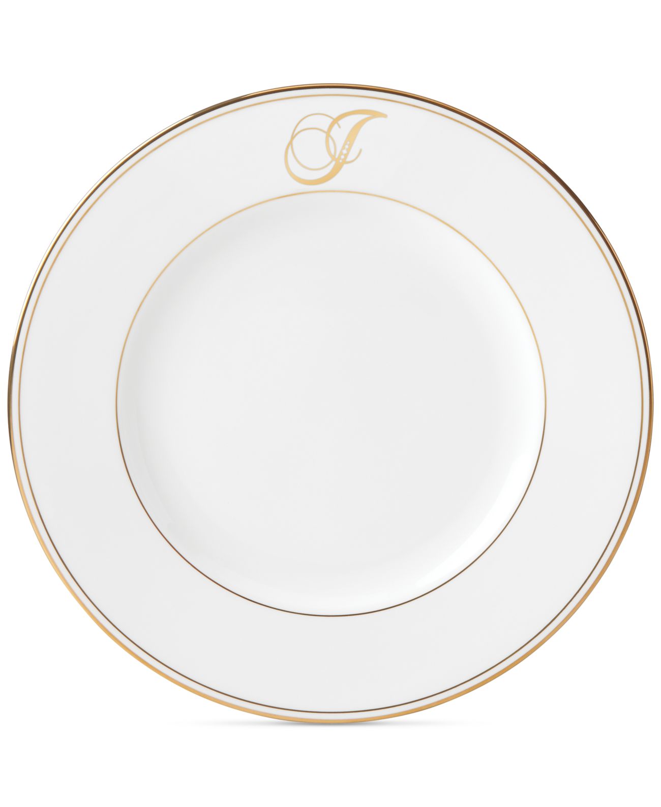 Lenox Federal Gold Block Monogram Dinnerware Dinner Plate, J