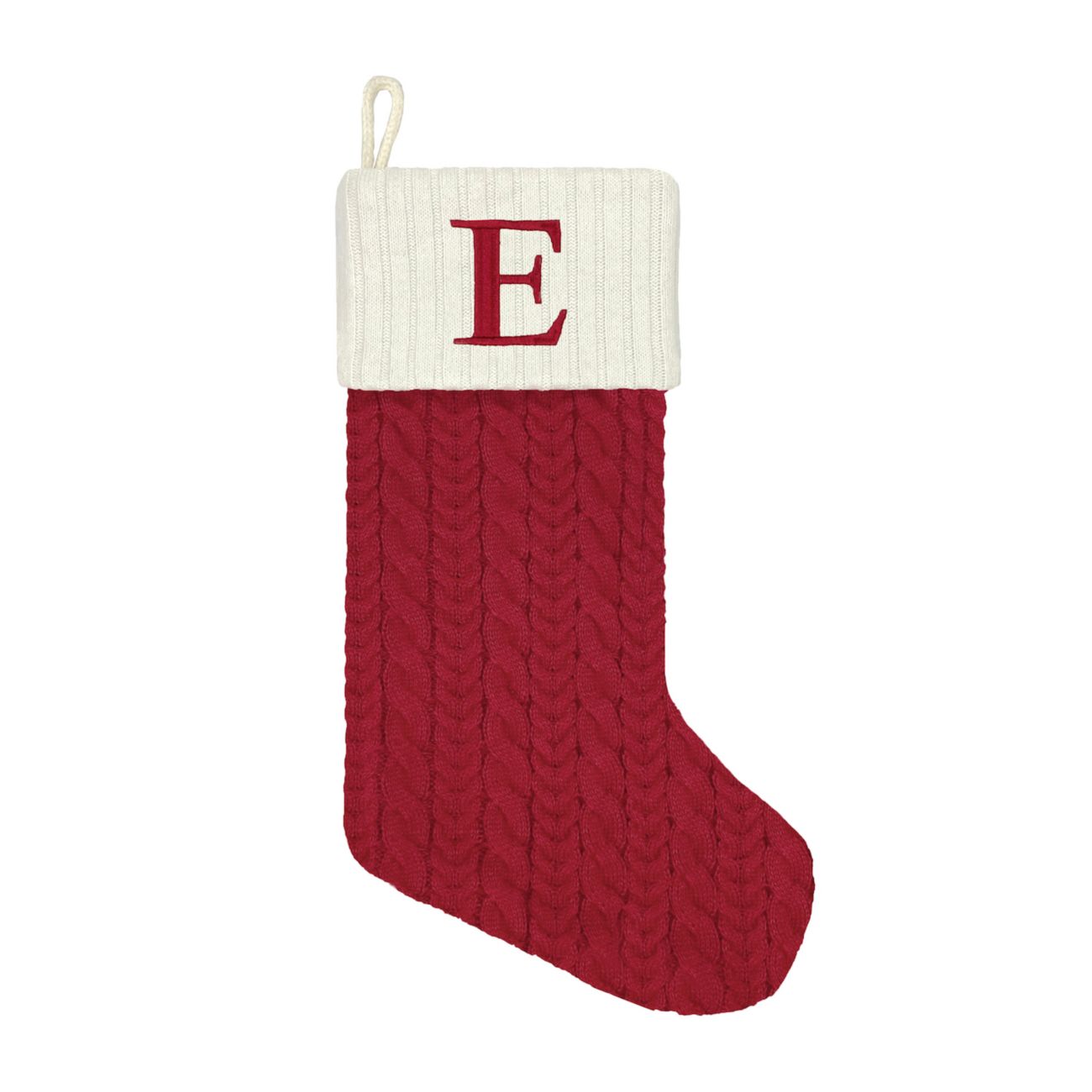 St. Nicholas Square® Large 21″ Red Knit Monogram Stocking