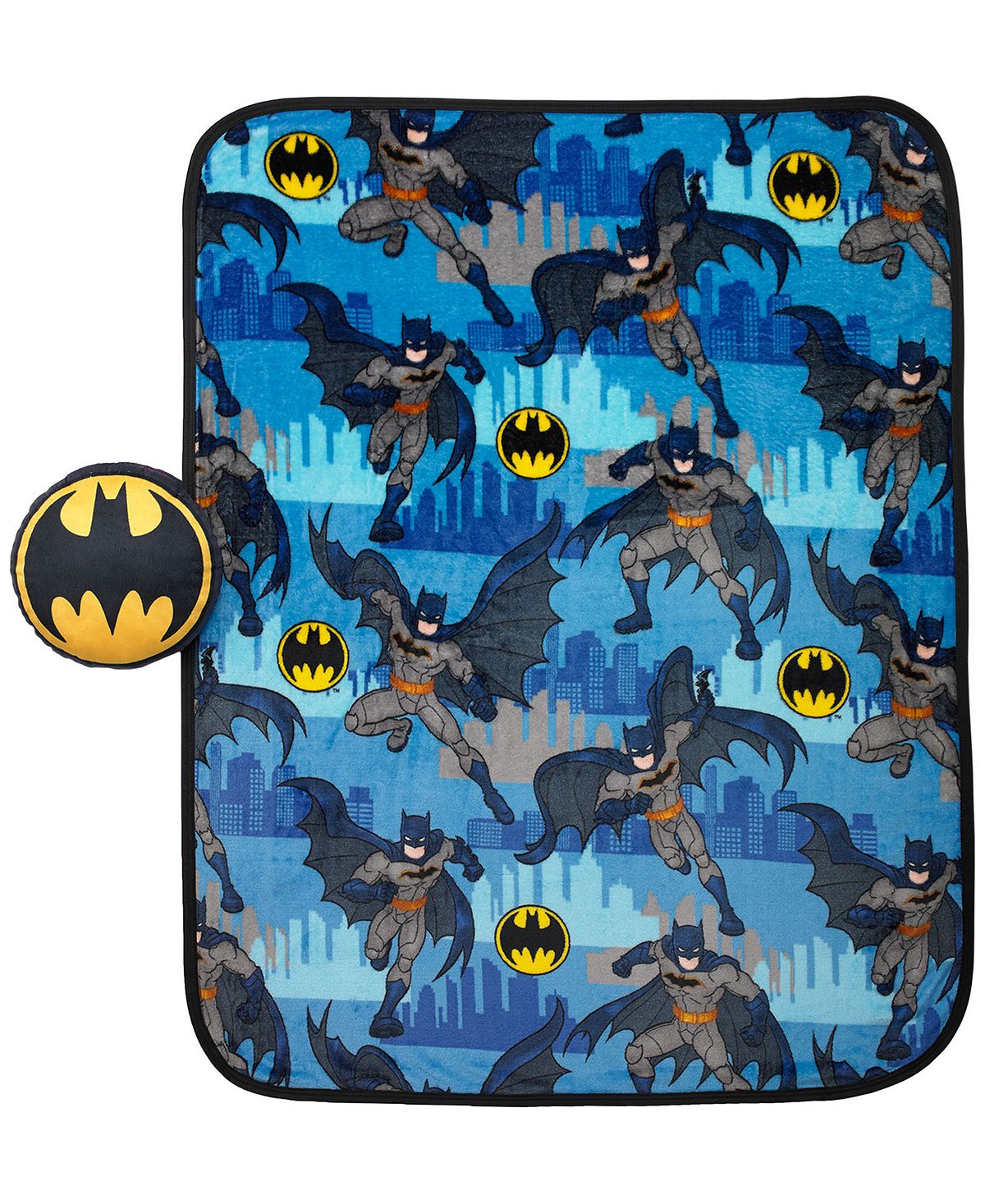 Franco Manufacturing Batman Pillow & Throw Nogginz Set, Navy, 40 x 50