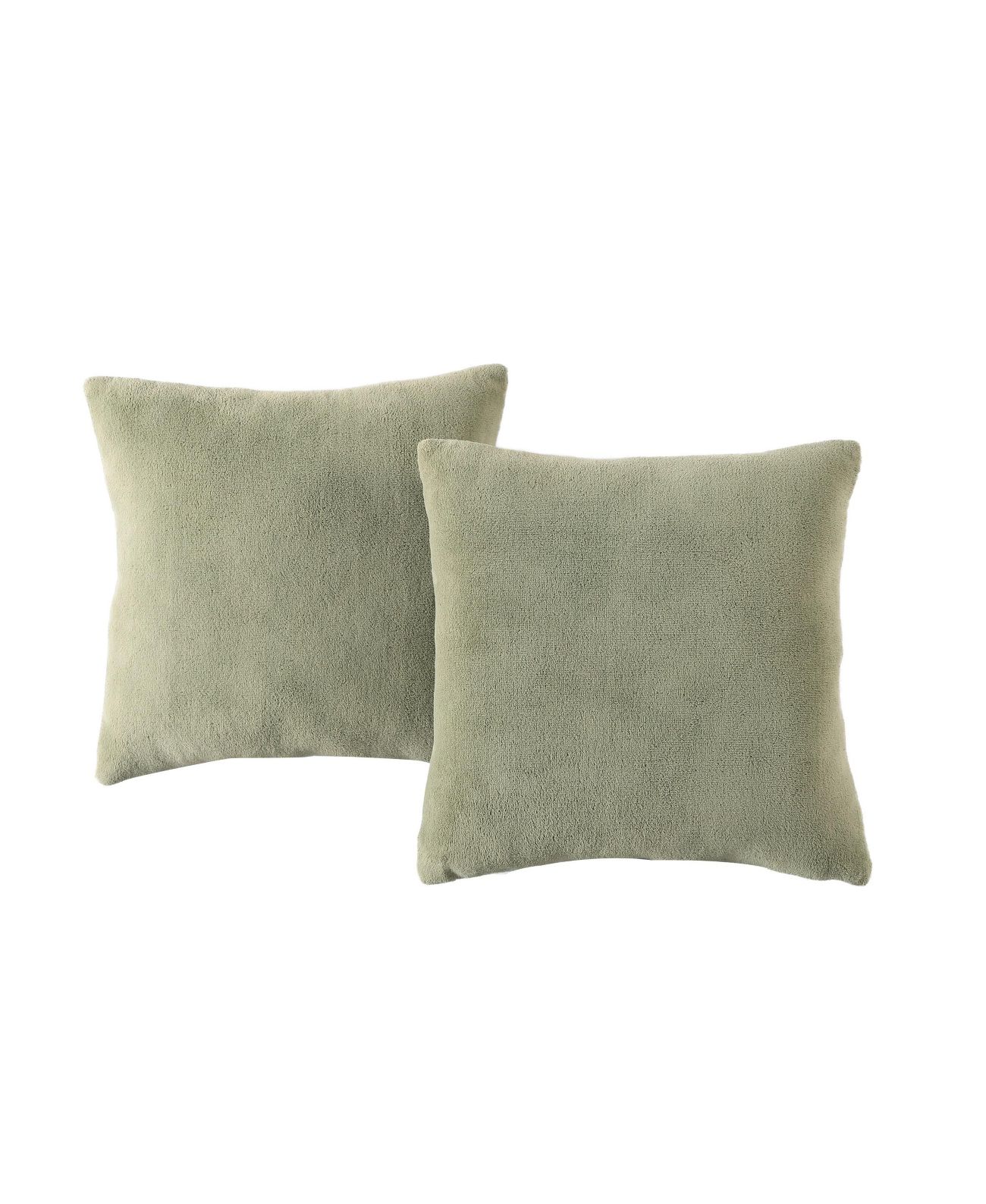 Morgan Home Velvet Square Decorative Pillow 2-Pack, 18 X 18,Green,