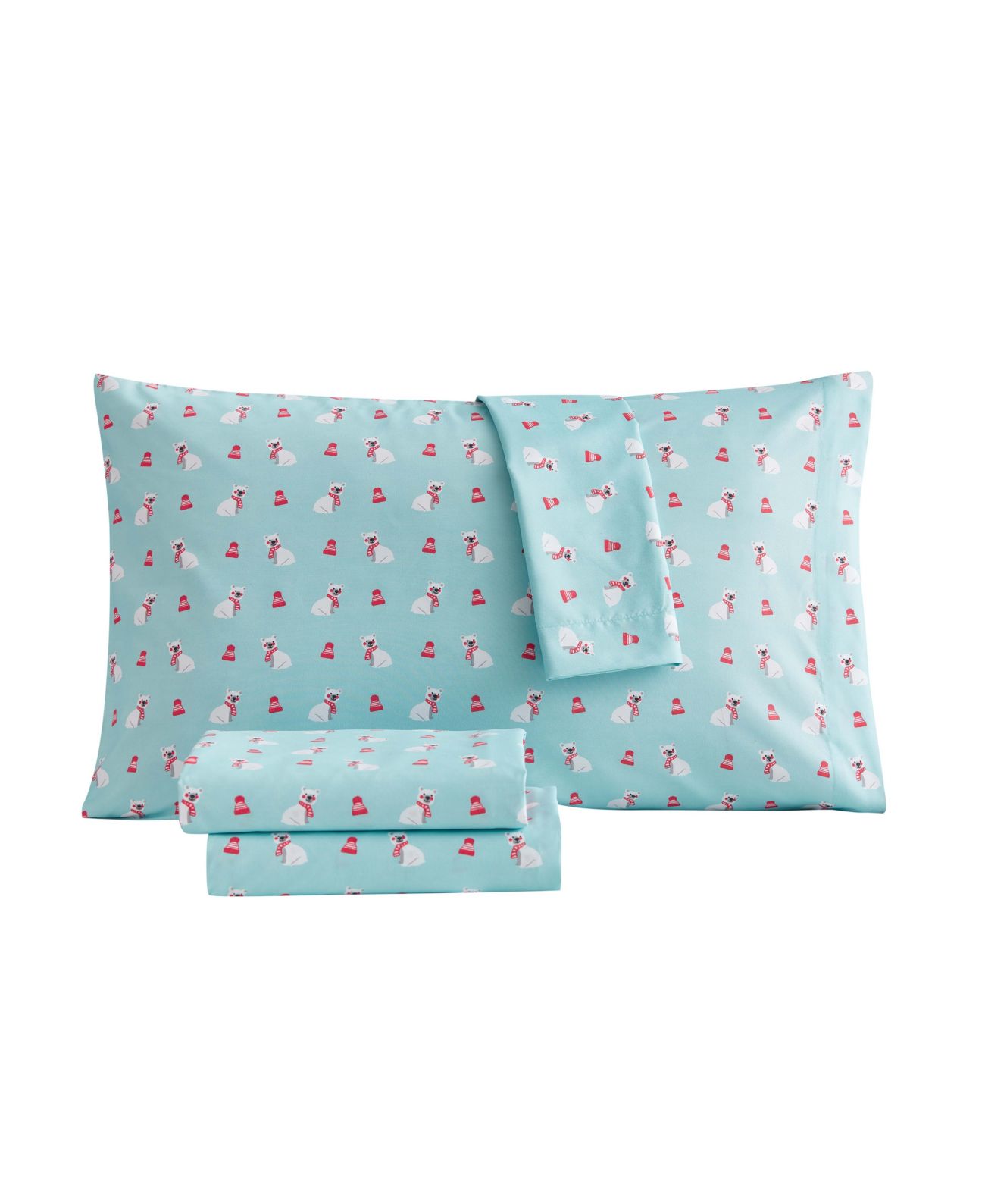 Sanders Kids Holiday Microfiber 3 pc Twin Sheet Set, Turquoise