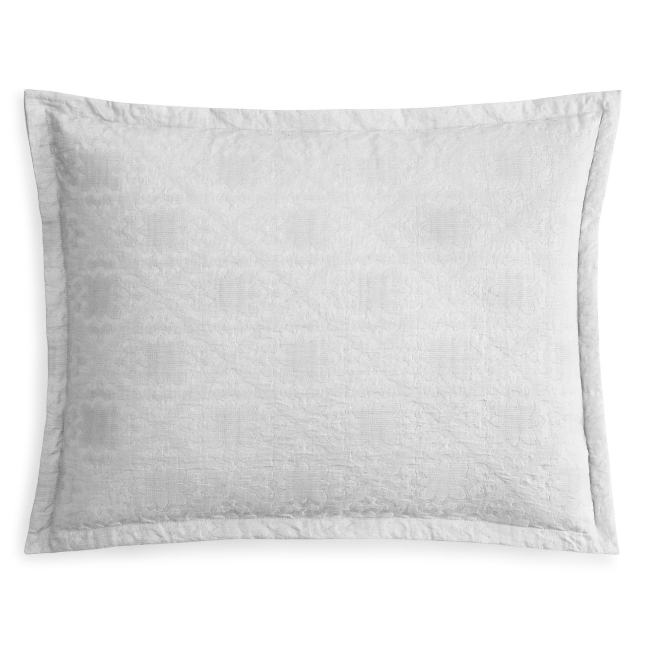 Sky Tile Matelasse 100% Cotton Pillow Sham Pair, King, White