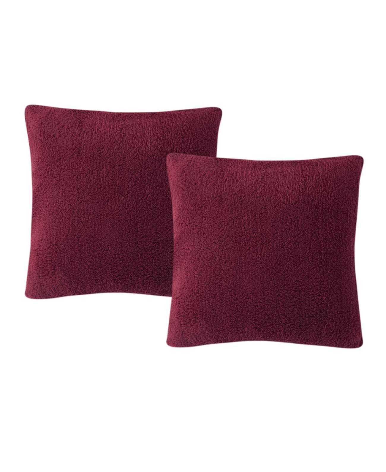 Morgan Home Birch Trails Solid Sherpa Set of 2 Decorative Pillows, 18″ x 18″