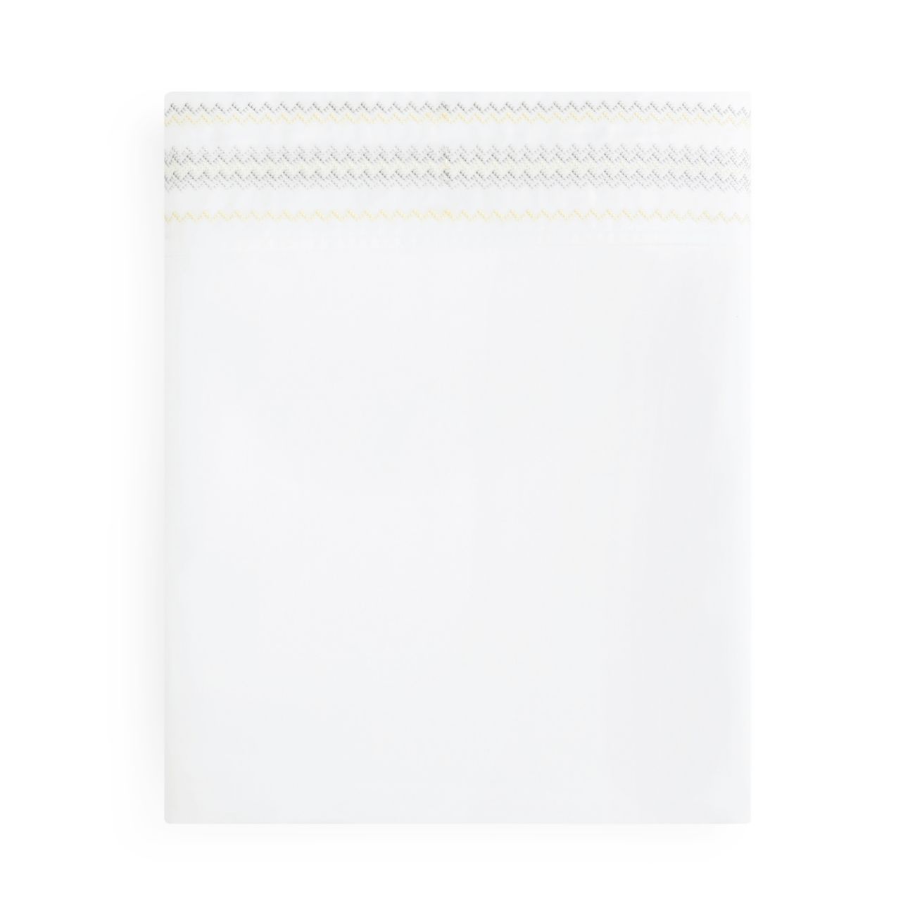 Sky 100% Cotton Sateen Chevron Embroidered Flat Sheets